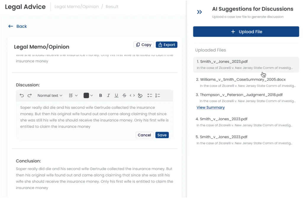 File upload for memo