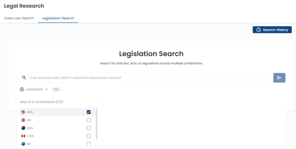 Jurisdiction selection