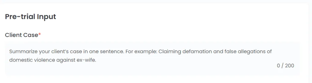 Case introduction input