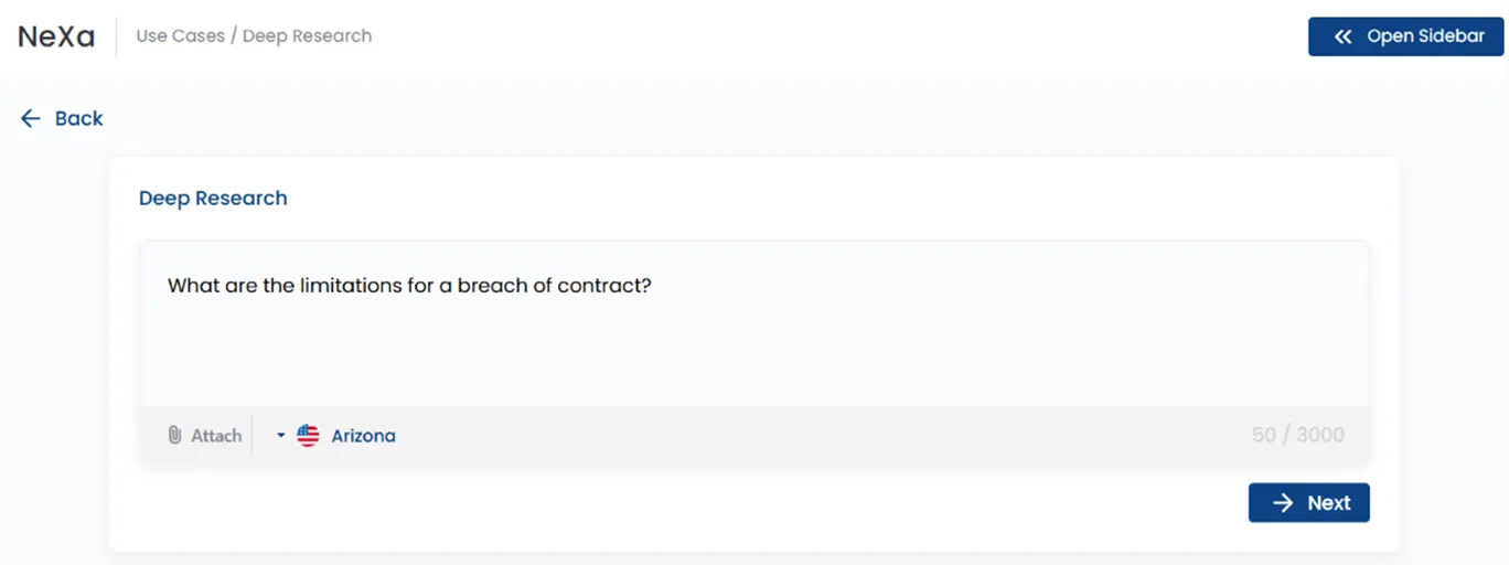 Configure search with jurisdiction and attachments