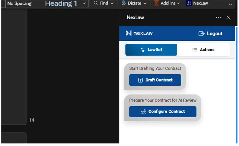 Draft a contract using the Word Add-in