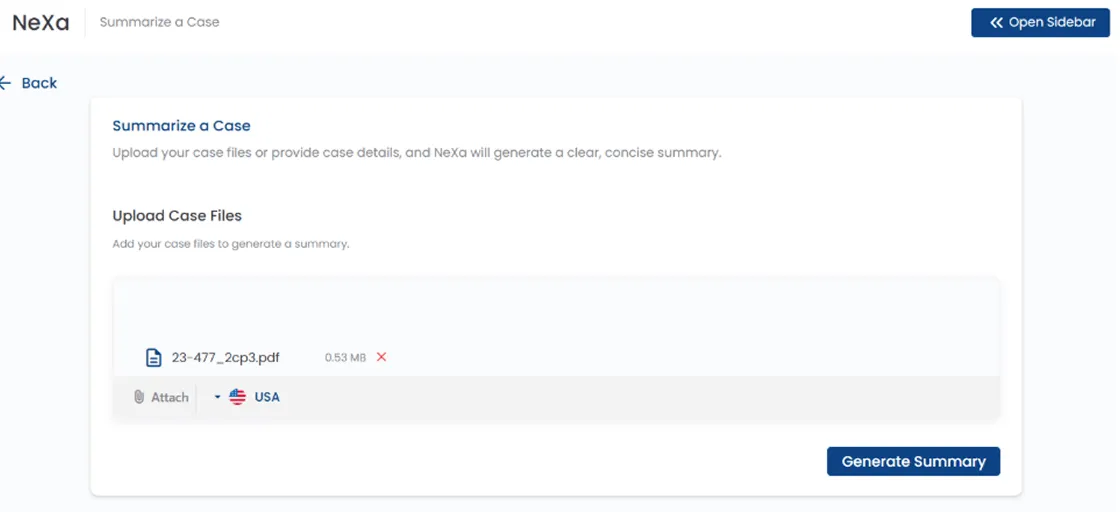 Upload the case file