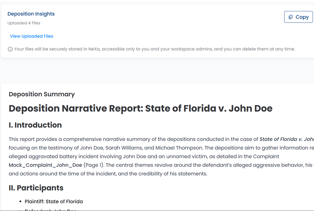 Showcase for Deposition Insights