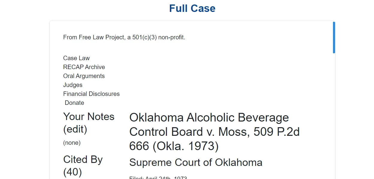 Open precedent case content