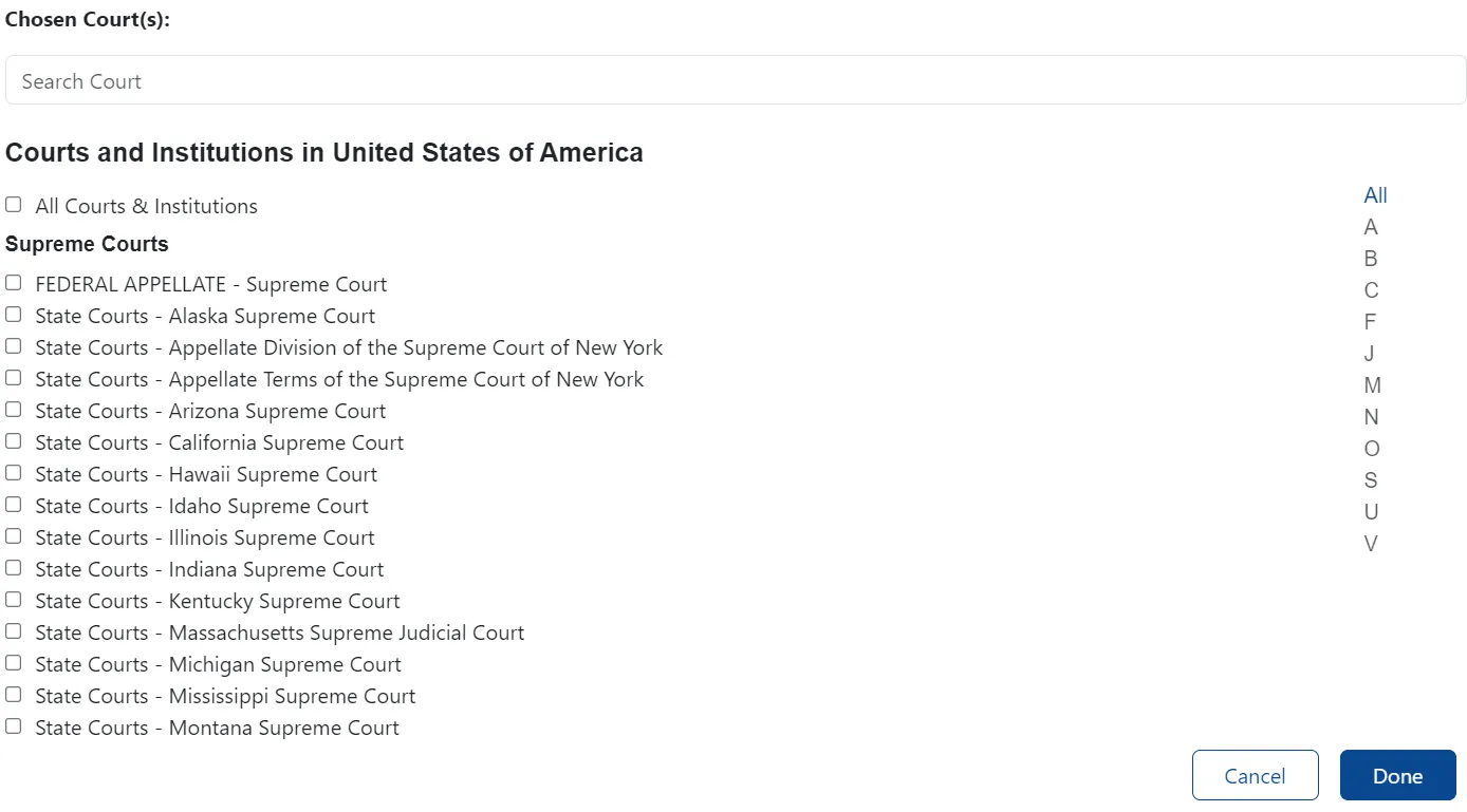 Selecting Courts