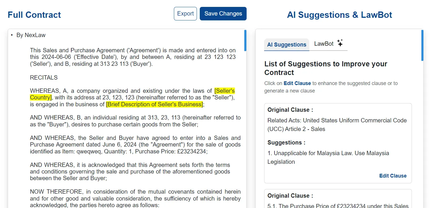 Contract Review Results