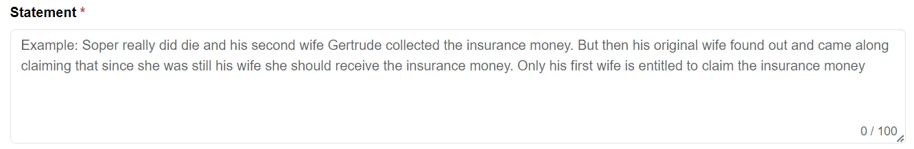Legal Argument Input