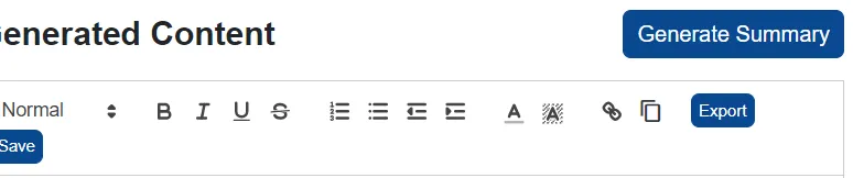 Generate Summary Button