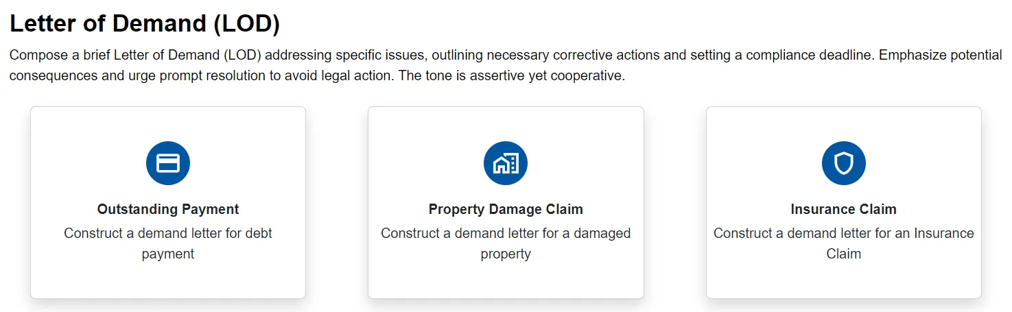 Types of Letters of Demand