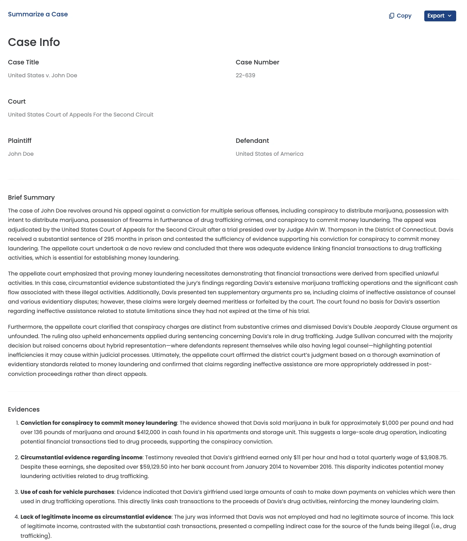 Background for Summarize a Caselaw